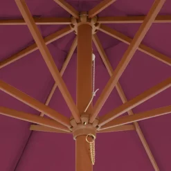 MAISON EXCLUSIVE - Parasol d'extérieur avec mât en bois 300 cm rouge bordeaux