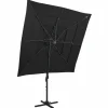 MAISON EXCLUSIVE - Parasol de jardin à 4 niveaux avec mât en aluminium noir