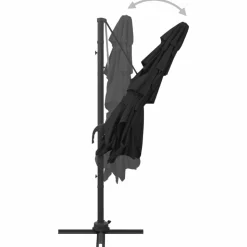 MAISON EXCLUSIVE - Parasol de jardin à 4 niveaux avec mât en aluminium noir