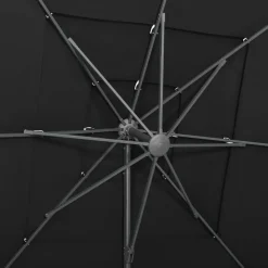 MAISON EXCLUSIVE - Parasol de jardin à 4 niveaux avec mât en aluminium noir