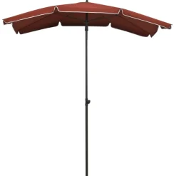 MAISON EXCLUSIVE - Parasol de jardin avec mât 200x130 cm terre cuite