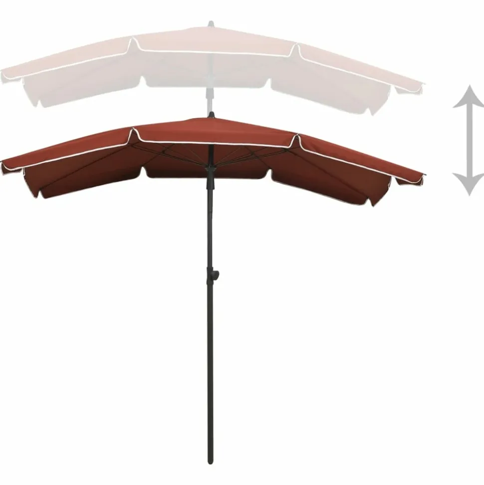 MAISON EXCLUSIVE - Parasol de jardin avec mât 200x130 cm terre cuite