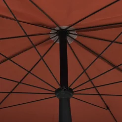 MAISON EXCLUSIVE - Parasol de jardin avec mât 200x130 cm terre cuite