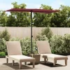 MAISON EXCLUSIVE - Parasol de jardin et mât en aluminium 180x110 cm rouge bordeaux