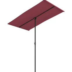 MAISON EXCLUSIVE - Parasol de jardin et mât en aluminium 180x110 cm rouge bordeaux