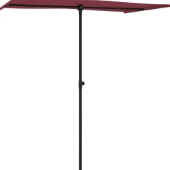 MAISON EXCLUSIVE - Parasol de jardin et mât en aluminium 180x110 cm rouge bordeaux