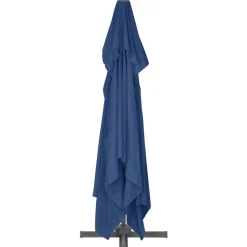 MAISON EXCLUSIVE - Parasol de jardin en porte-à-faux et mât en aluminium bleu azur