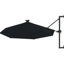 MAISON EXCLUSIVE - Parasol mural de jardin avec led 300 cm noir