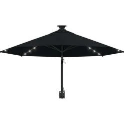 MAISON EXCLUSIVE - Parasol mural de jardin avec led 300 cm noir