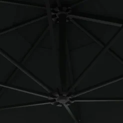 MAISON EXCLUSIVE - Parasol mural de jardin avec led 300 cm noir