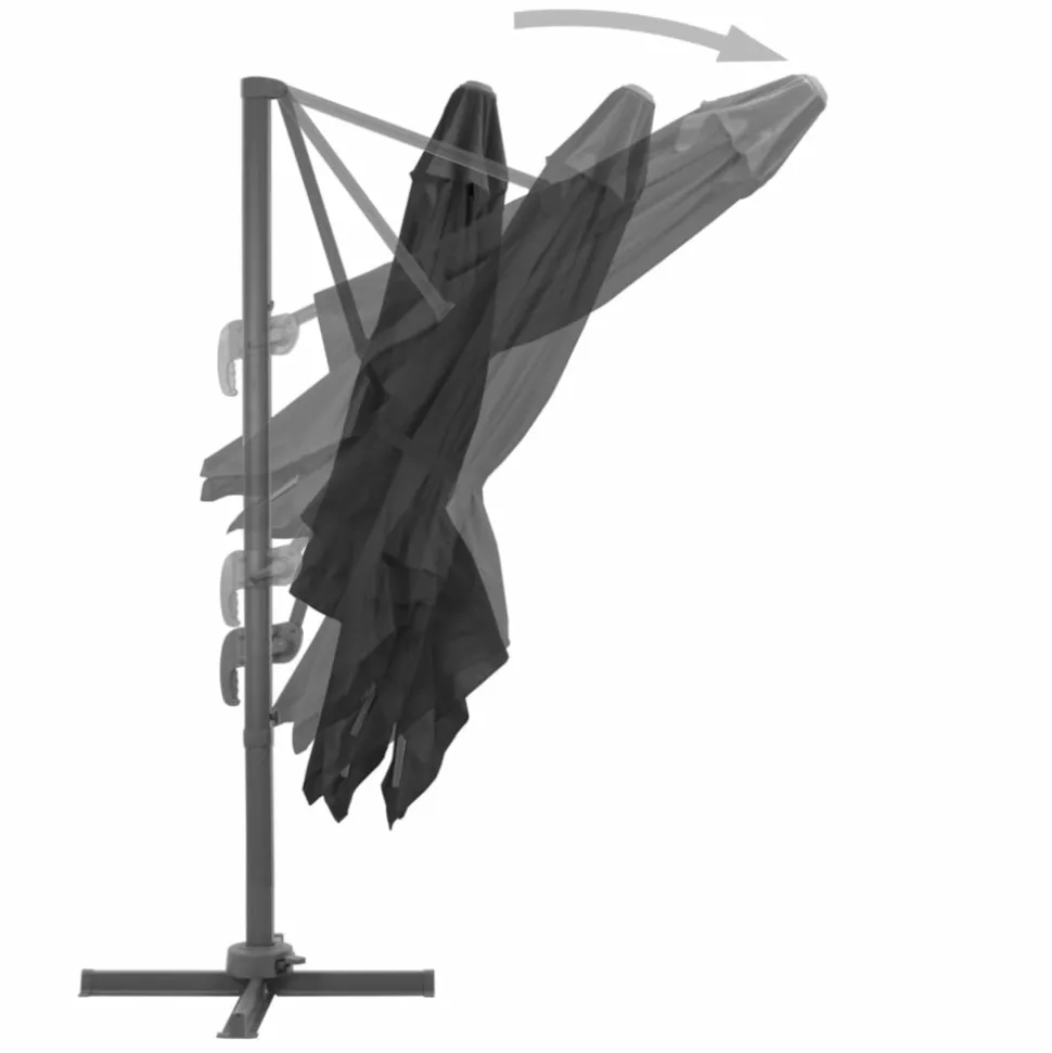 MAISON EXCLUSIVE - Parasol de jardin en porte-à-faux et poteau en aluminium
