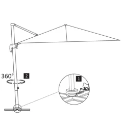MAISON EXCLUSIVE - Parasol de jardin en porte-à-faux et poteau en aluminium