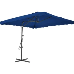 MAISON EXCLUSIVE - Parasol de jardin avec mât en acier bleu 250x250x230 cm