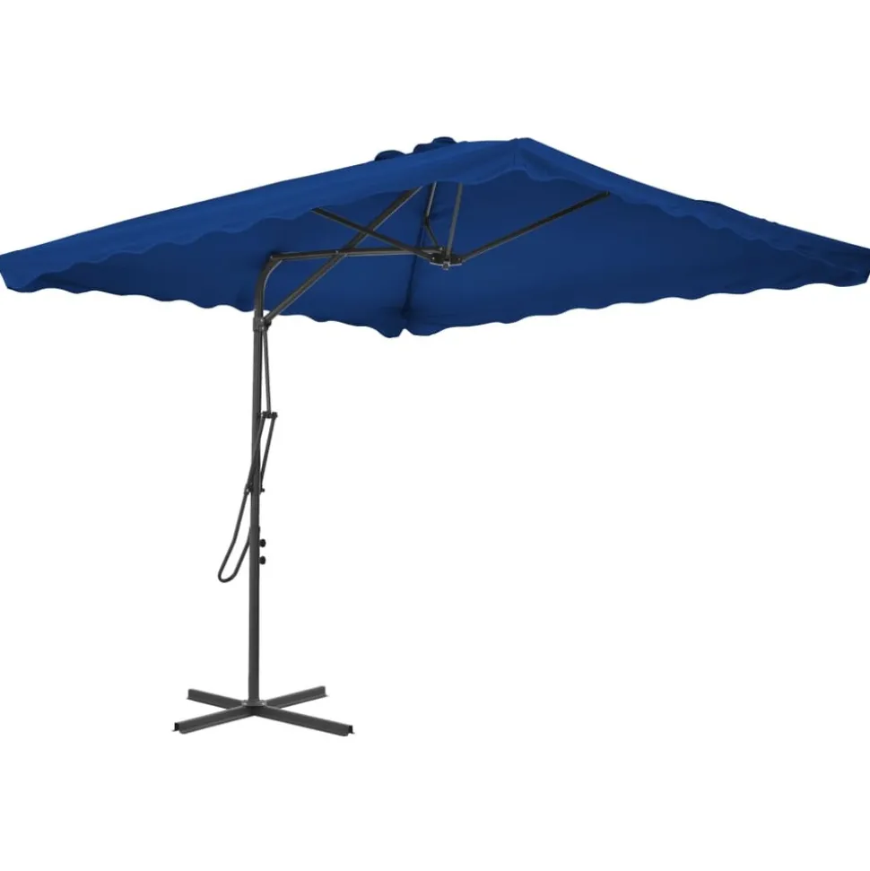MAISON EXCLUSIVE - Parasol de jardin avec mât en acier bleu 250x250x230 cm