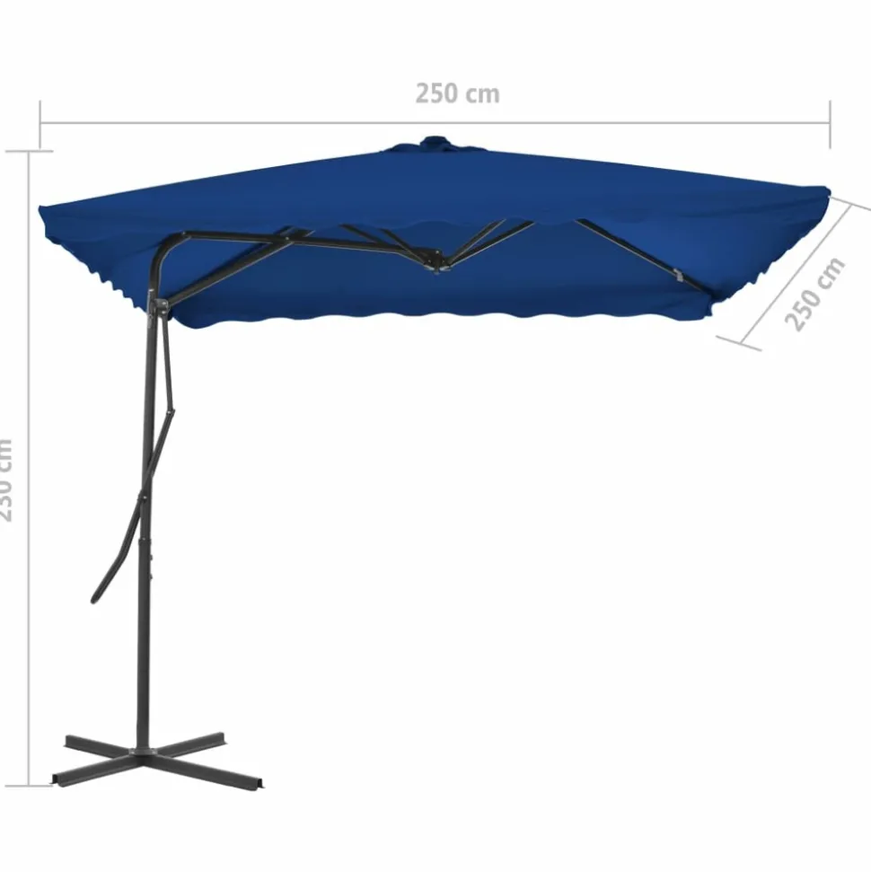 MAISON EXCLUSIVE - Parasol de jardin avec mât en acier bleu 250x250x230 cm