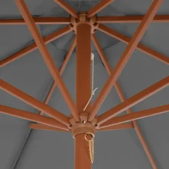 MAISON EXCLUSIVE - Parasol d'extérieur avec mât en bois 300 cm anthracite