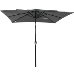 MAISON EXCLUSIVE - Parasol de jardin à 3 niveaux avec mât en aluminium anthracite
