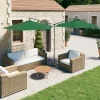 MAISON EXCLUSIVE - Parasol de jardin double avec mât en acier vert 600 cm