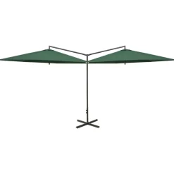 MAISON EXCLUSIVE - Parasol de jardin double avec mât en acier vert 600 cm