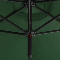 MAISON EXCLUSIVE - Parasol de jardin double avec mât en acier vert 600 cm