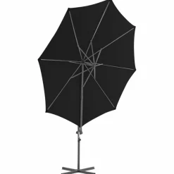 MAISON EXCLUSIVE - Parasol de jardin en porte-à-faux avec mât en acier noir 300 cm