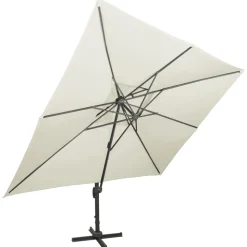 MAISON EXCLUSIVE - Parasol de jardin en porte-à-faux avec double toit sable