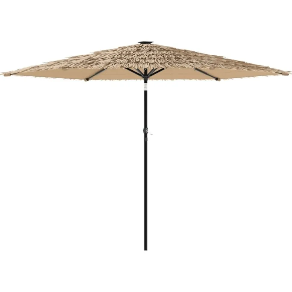 MAISON EXCLUSIVE - Parasol de jardin avec led et mât en acier marron 288x288x225cm