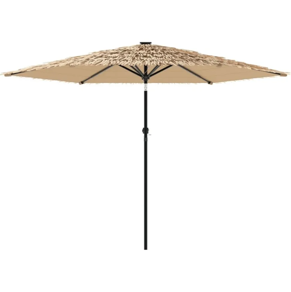 MAISON EXCLUSIVE - Parasol de jardin avec led et mât en acier marron 288x288x225cm