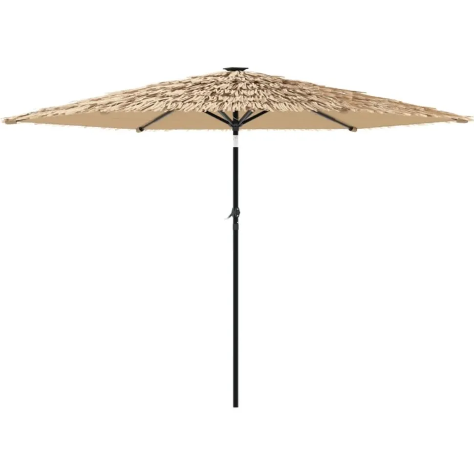 MAISON EXCLUSIVE - Parasol de jardin avec led et mât en acier marron 288x288x225cm