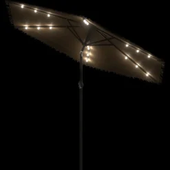MAISON EXCLUSIVE - Parasol de jardin avec led et mât en acier marron 288x288x225cm