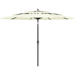 MAISON EXCLUSIVE - Parasol de jardin à 3 niveaux avec mât en aluminium sable 3 m