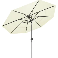 MAISON EXCLUSIVE - Parasol de jardin à 3 niveaux avec mât en aluminium sable 3 m