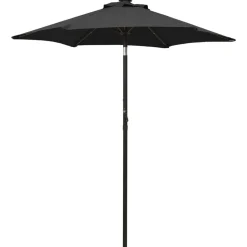MAISON EXCLUSIVE - Parasol de jardin avec lumières led noir 200x211 cm aluminium