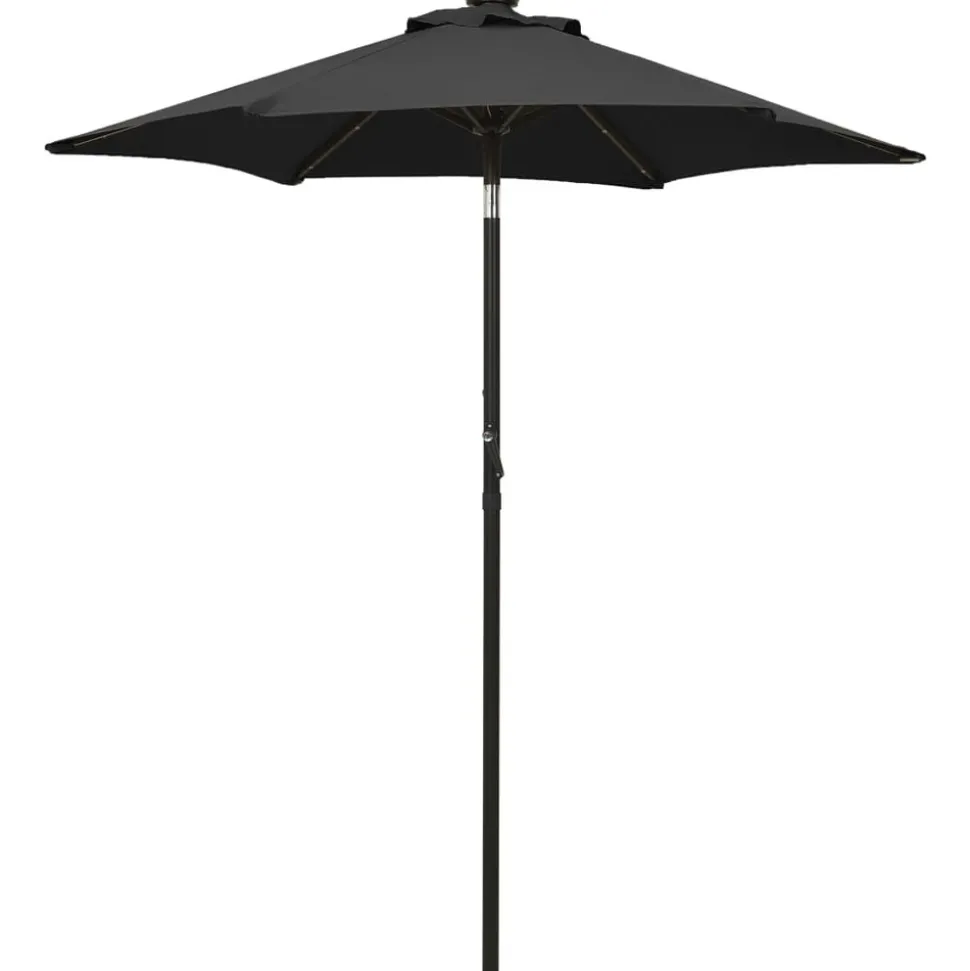 MAISON EXCLUSIVE - Parasol de jardin avec lumières led noir 200x211 cm aluminium
