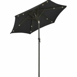 MAISON EXCLUSIVE - Parasol de jardin avec lumières led noir 200x211 cm aluminium