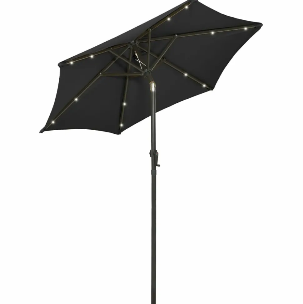 MAISON EXCLUSIVE - Parasol de jardin avec lumières led noir 200x211 cm aluminium
