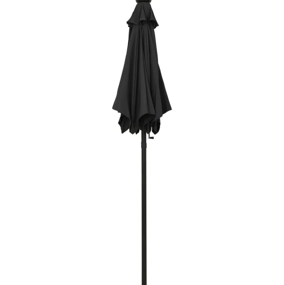 MAISON EXCLUSIVE - Parasol de jardin avec lumières led noir 200x211 cm aluminium