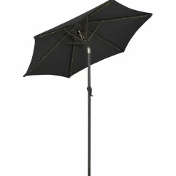 MAISON EXCLUSIVE - Parasol de jardin avec lumières led noir 200x211 cm aluminium