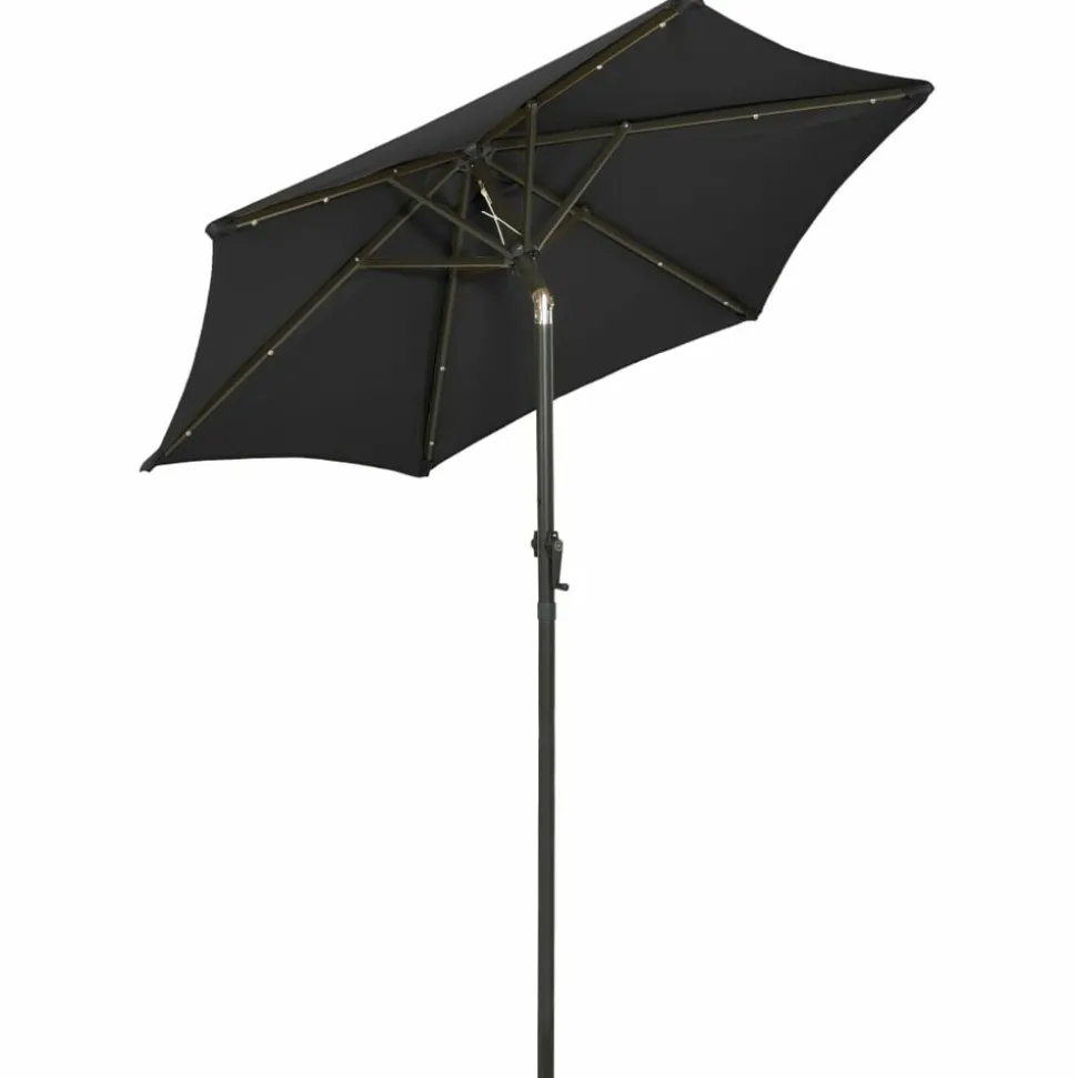 MAISON EXCLUSIVE - Parasol de jardin avec lumières led noir 200x211 cm aluminium