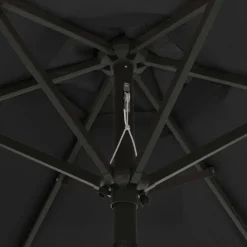 MAISON EXCLUSIVE - Parasol de jardin avec lumières led noir 200x211 cm aluminium