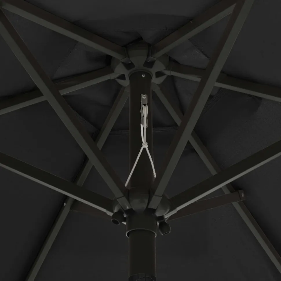 MAISON EXCLUSIVE - Parasol de jardin avec lumières led noir 200x211 cm aluminium