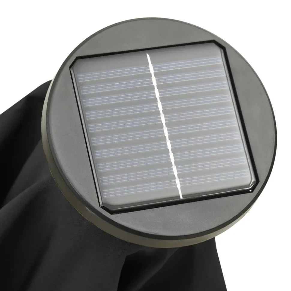 MAISON EXCLUSIVE - Parasol de jardin avec lumières led noir 200x211 cm aluminium