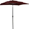 MAISON EXCLUSIVE - Parasol de jardin à 3 niveaux mât en aluminium rouge bordeaux