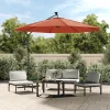 MAISON EXCLUSIVE - Parasol de jardin en porte-à-faux et lumières led mât en acier
