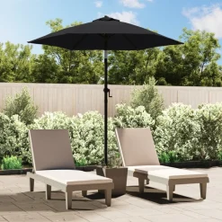 MAISON EXCLUSIVE - Parasol noir 200x224 cm aluminium