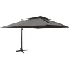 MAISON EXCLUSIVE - Parasol de jardin en porte-à-faux avec double toit anthracite