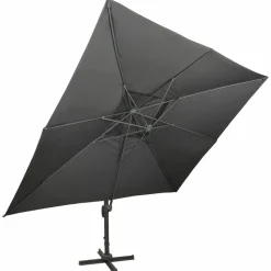 MAISON EXCLUSIVE - Parasol de jardin en porte-à-faux avec double toit anthracite
