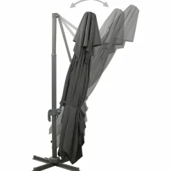 MAISON EXCLUSIVE - Parasol de jardin en porte-à-faux avec double toit anthracite