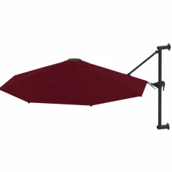 MAISON EXCLUSIVE - Parasol mural avec mât en métal 300 cm bordeaux