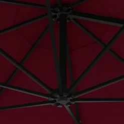 MAISON EXCLUSIVE - Parasol mural avec mât en métal 300 cm bordeaux